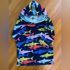 Mini Boden Shark Toweling Terry Swim Cover Up